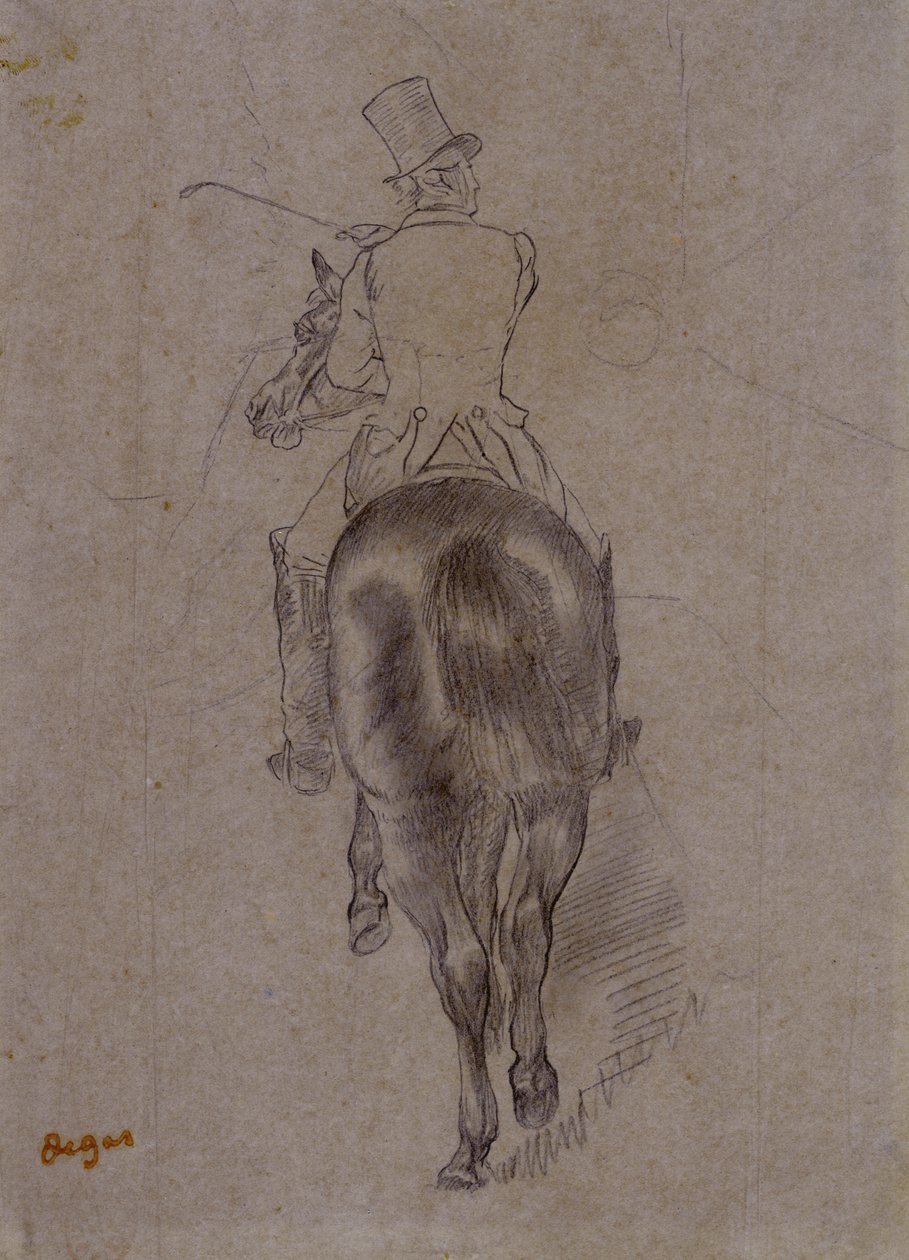 Jæger på en hest af Edgar Degas