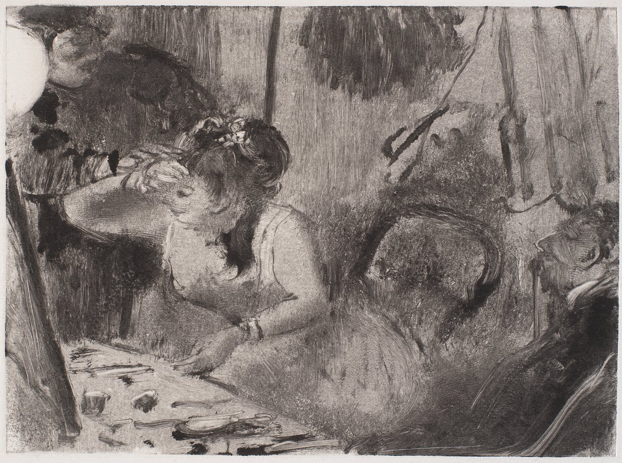 Intimitet, c. 1877-80 (monotype i sort) af Edgar Degas