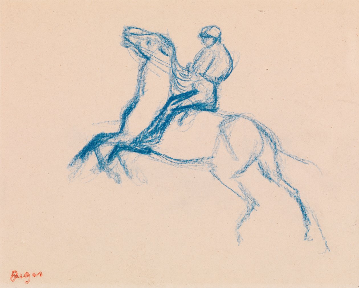 Jockey til hest af Edgar Degas