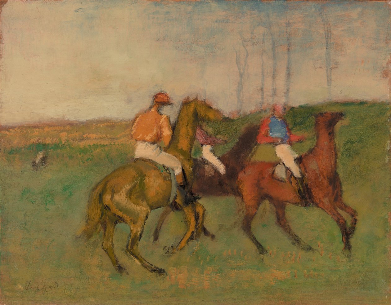 Jockeyer og væddeløbsheste af Edgar Degas