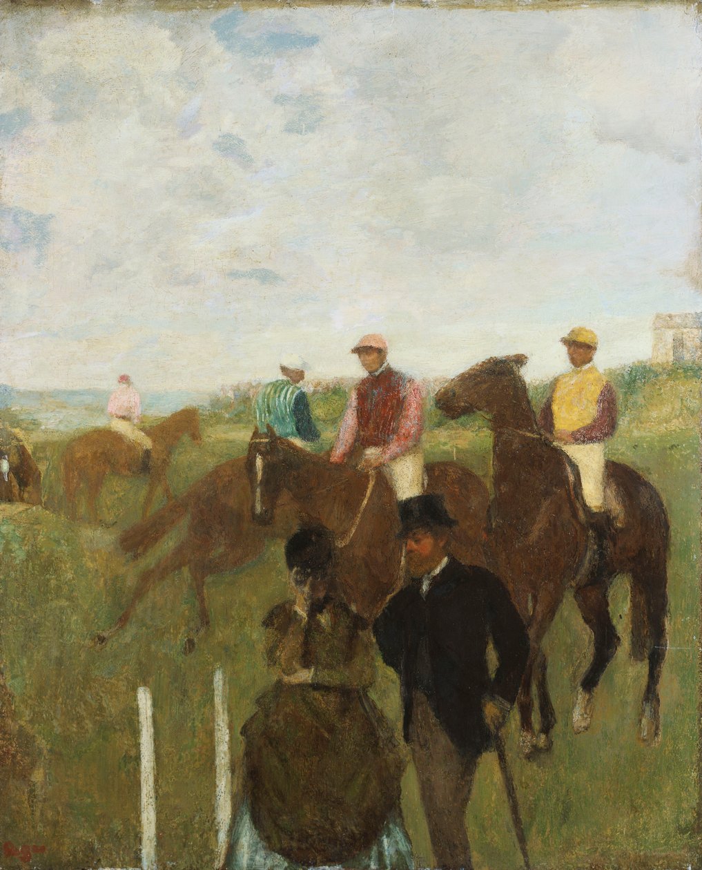 Jockeyer på Væddeløbsbanen af Edgar Degas