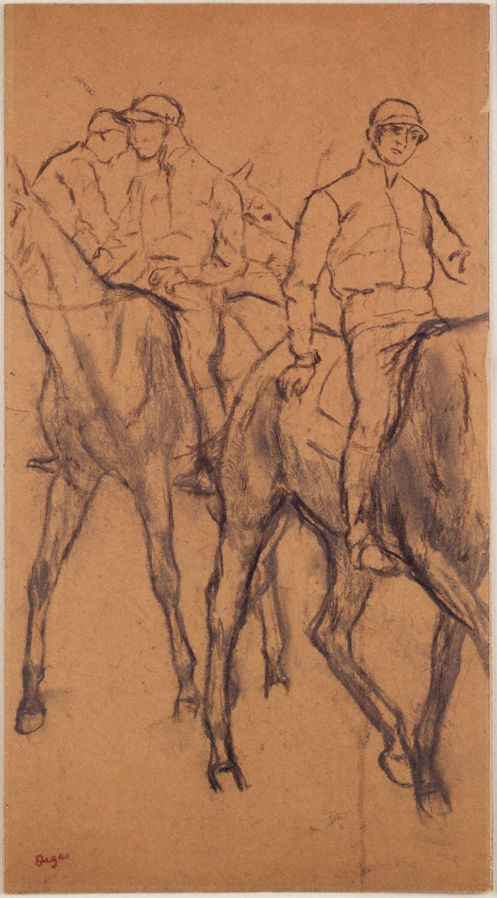 Jockeys auf Pferden af Edgar Degas