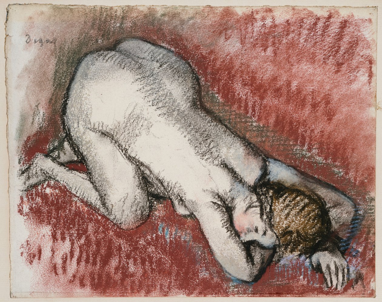 Knælende nøgen kvinde, ca. 1889-95 af Edgar Degas
