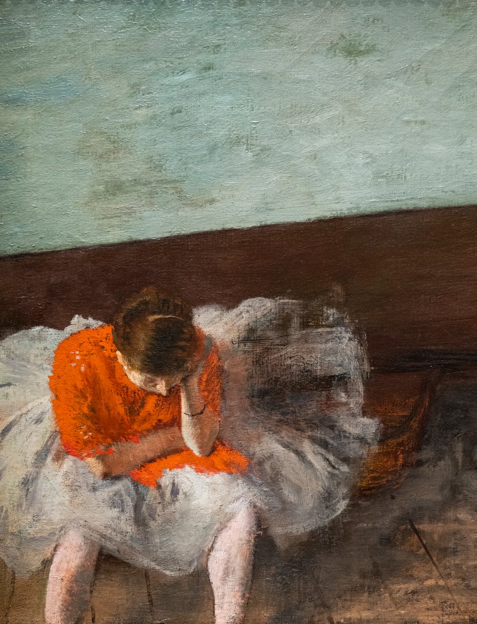 La Lecon de danse (Gentagelsesrum) (detaljer). Omkring 1879. Olie på lærred. af Edgar Degas