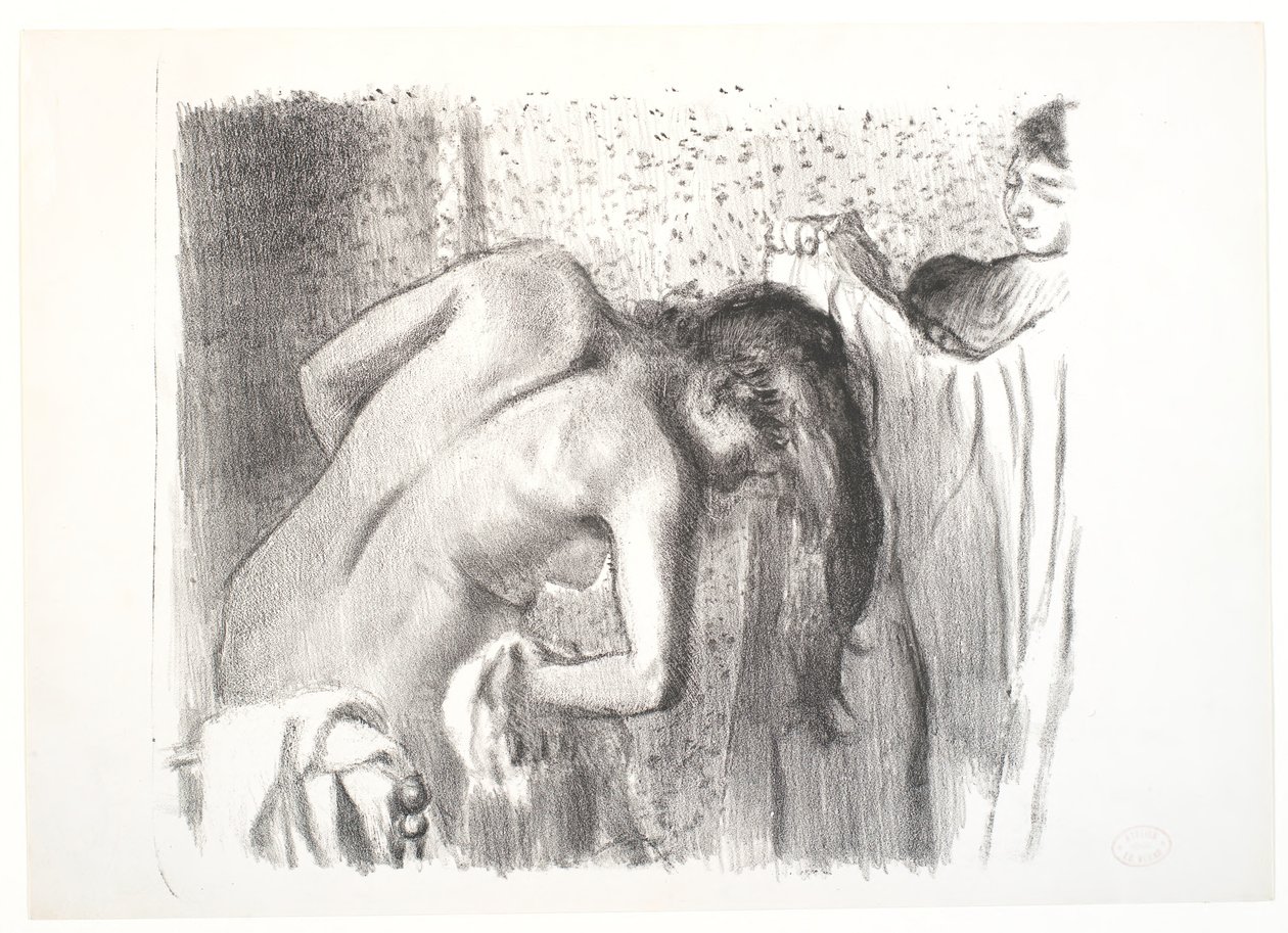 At komme ud af badet (stort bord) af Edgar Degas