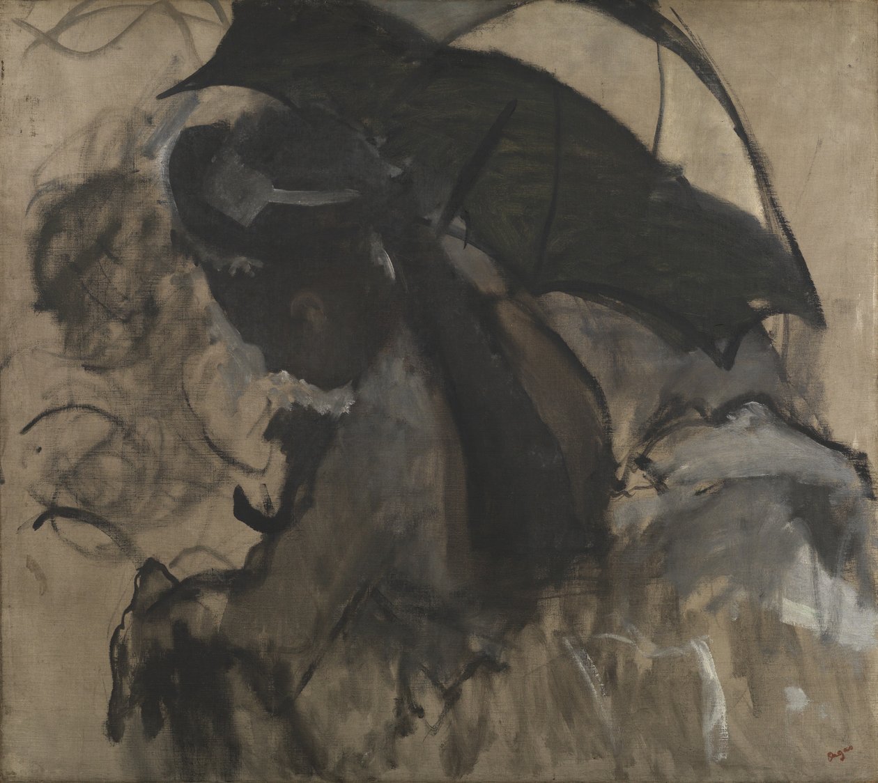 Dame med parasol, 1870-72 af Edgar Degas