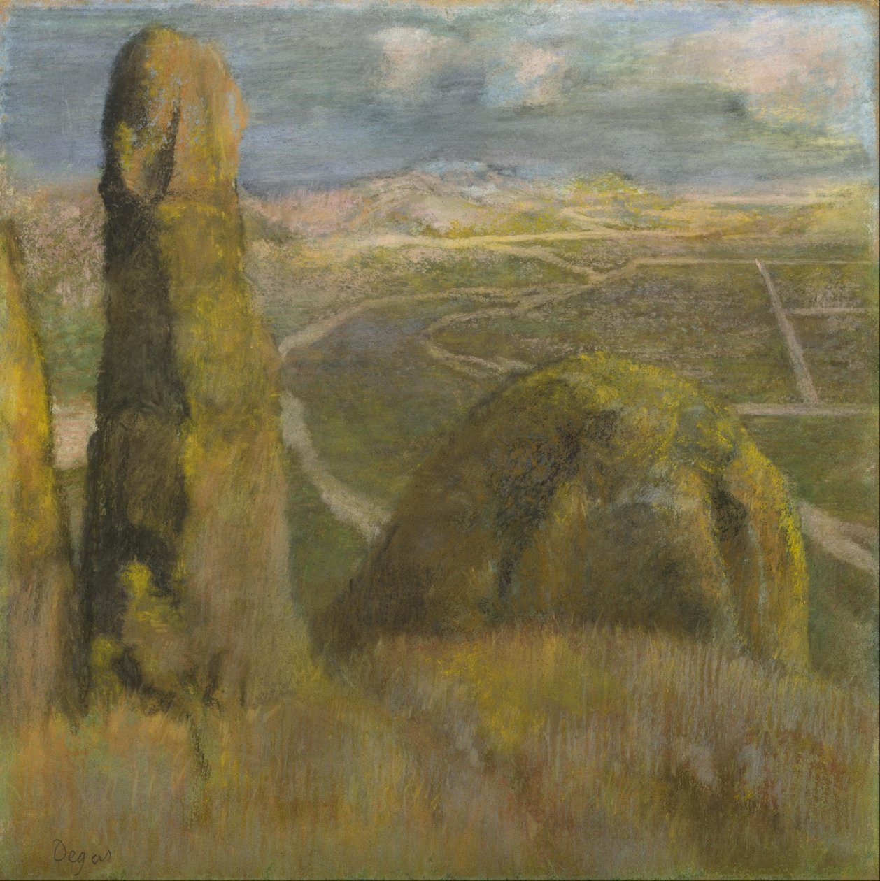 Landskab, ca. 1892 (pastel på pap) af Edgar Degas
