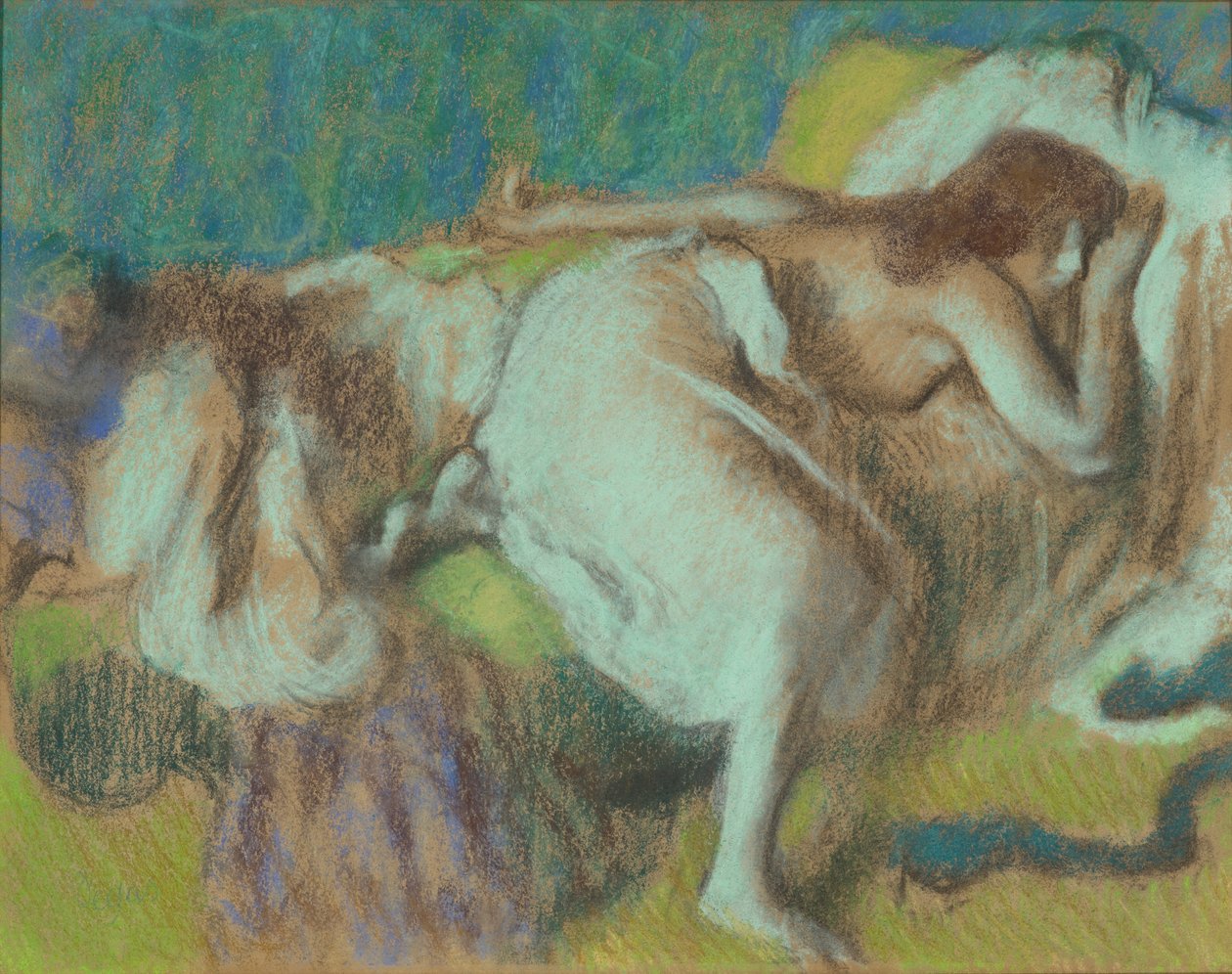 Le Repos, omkring 1893 (Pastel ombord) af Edgar Degas