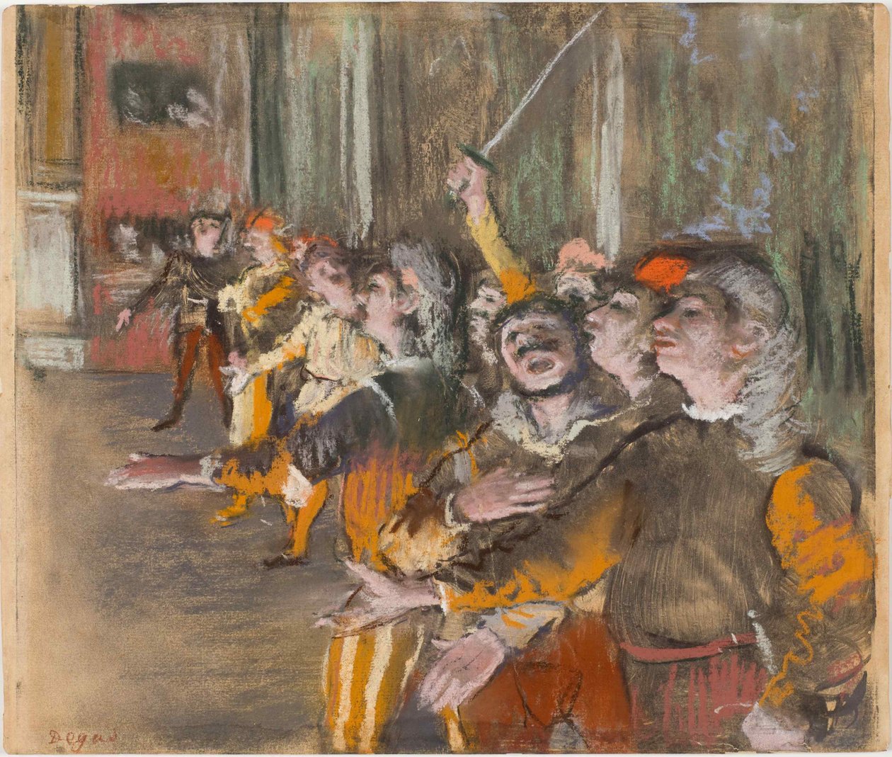 The Chorus Singers, 1877. af Edgar Degas