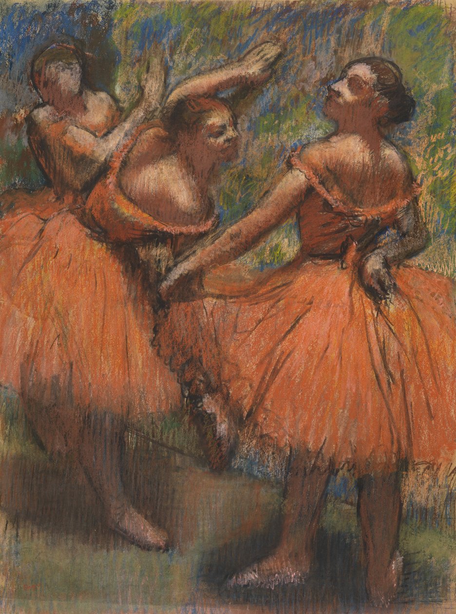 The Red Skirts, ca. 1807-1901 (pastel på papir) af Edgar Degas