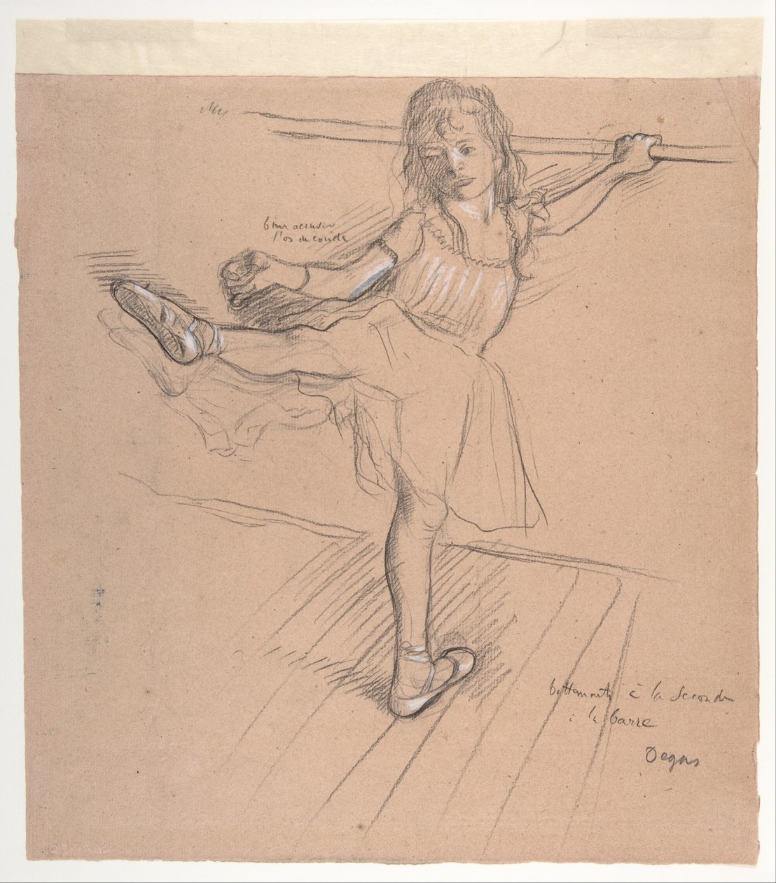 Lille pige, der øver sig ved baren af Edgar Degas