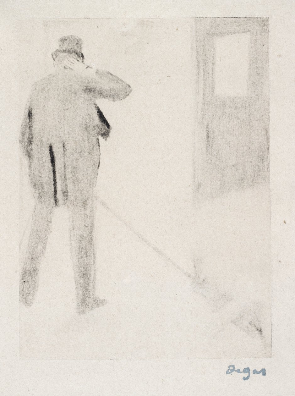 Ludovic Halévy bag kulisserne, ca. 1880-83 (monotype) af Edgar Degas