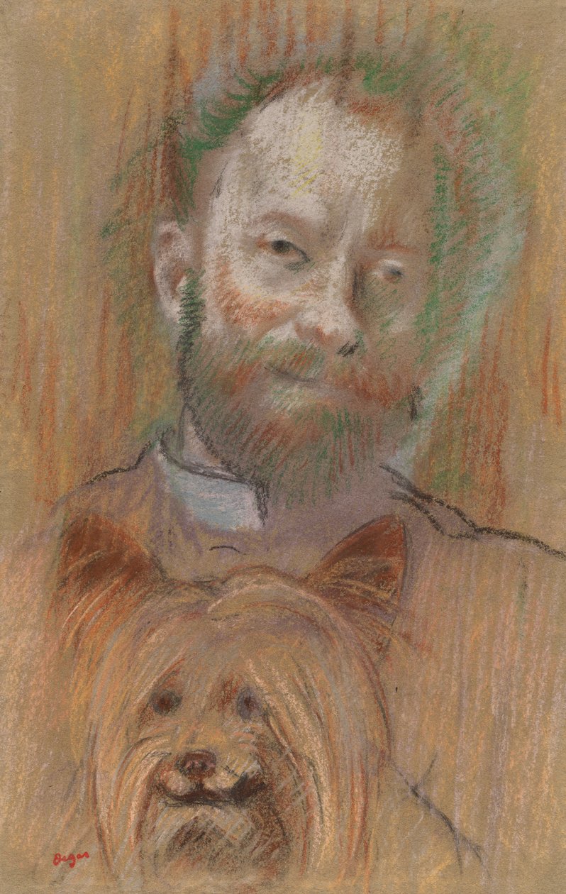 Ludovic Lepic holder sin hund af Edgar Degas
