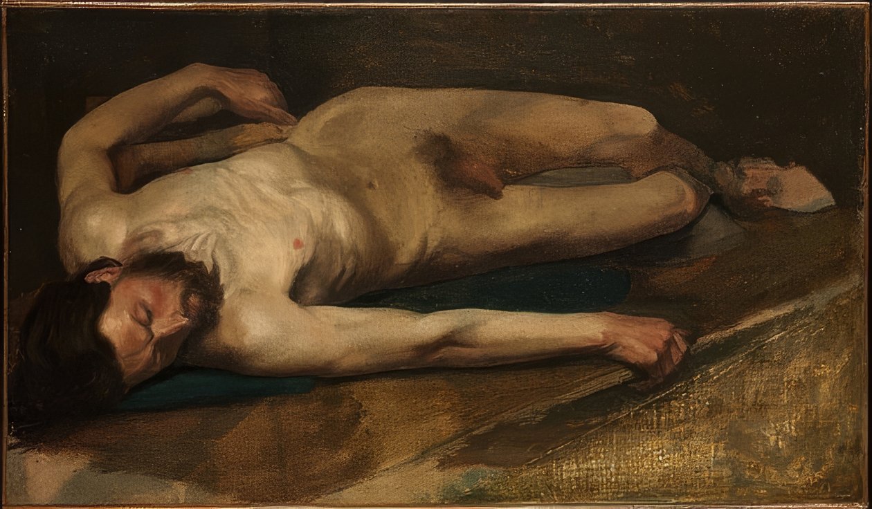 Mand nøgen. 1856 af Edgar Degas