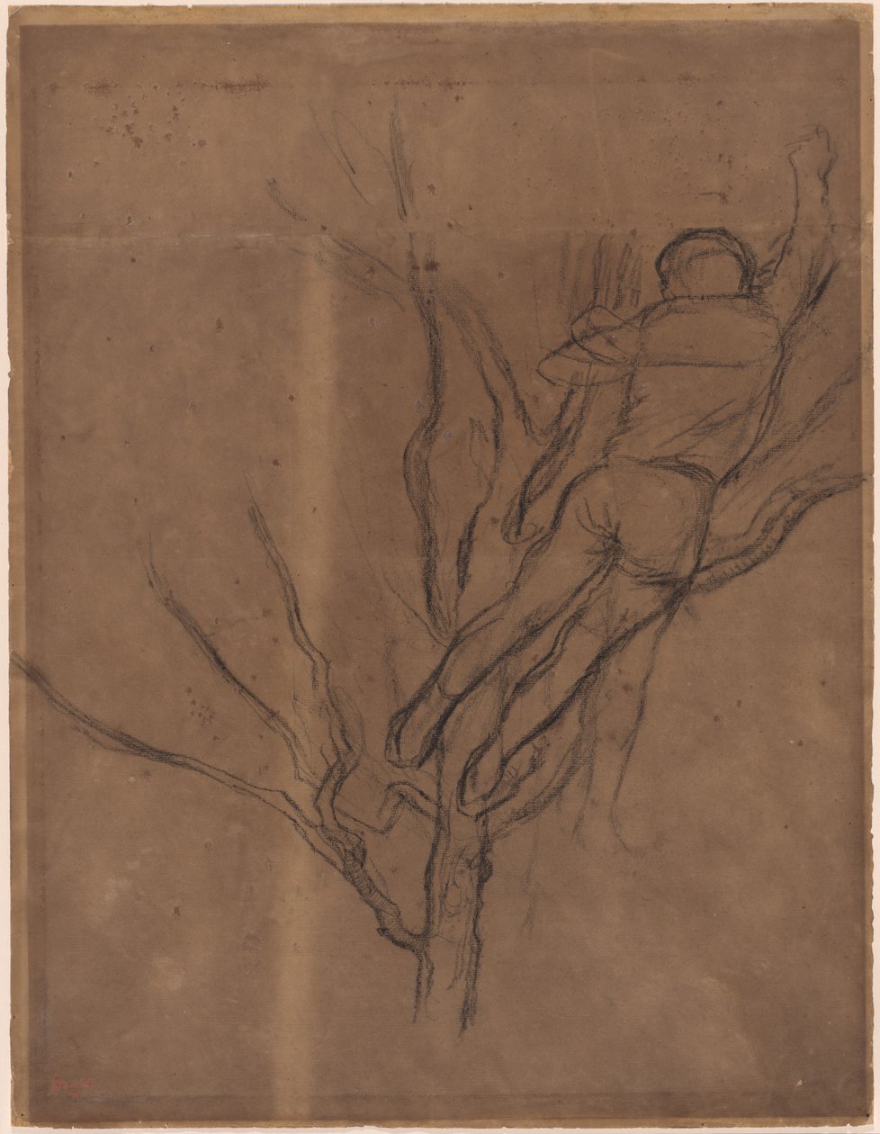 Mand beskærer et træ af Edgar Degas