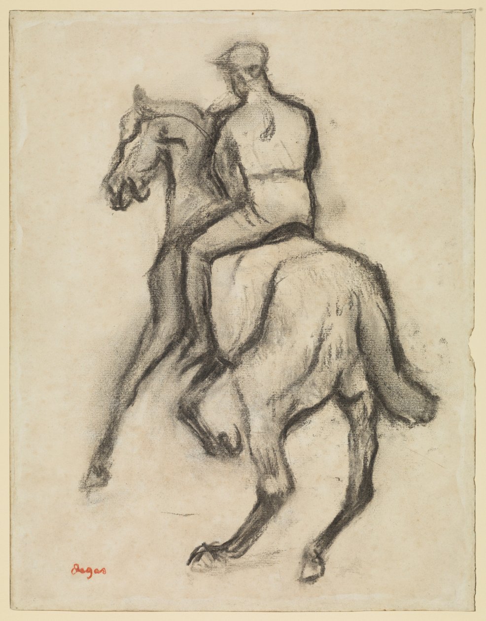 Mand til hest, ca. 1888 af Edgar Degas