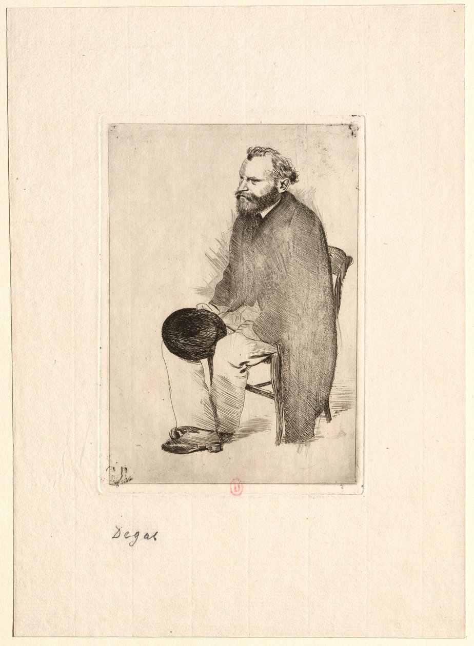 [Manet siddende i 3/4-profil til venstre] af Edgar Degas