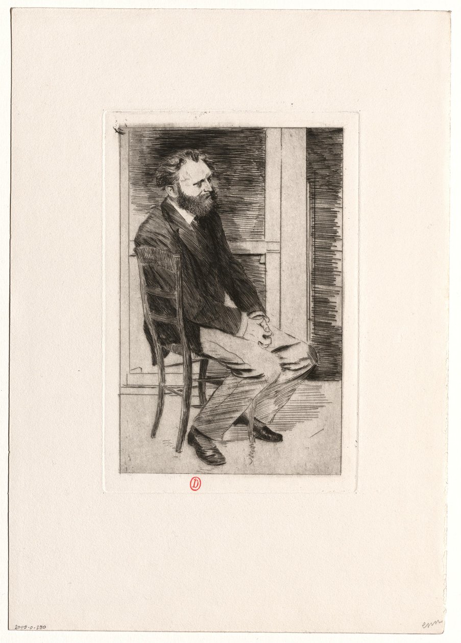 [Manet siddende, vendt mod højre] af Edgar Degas