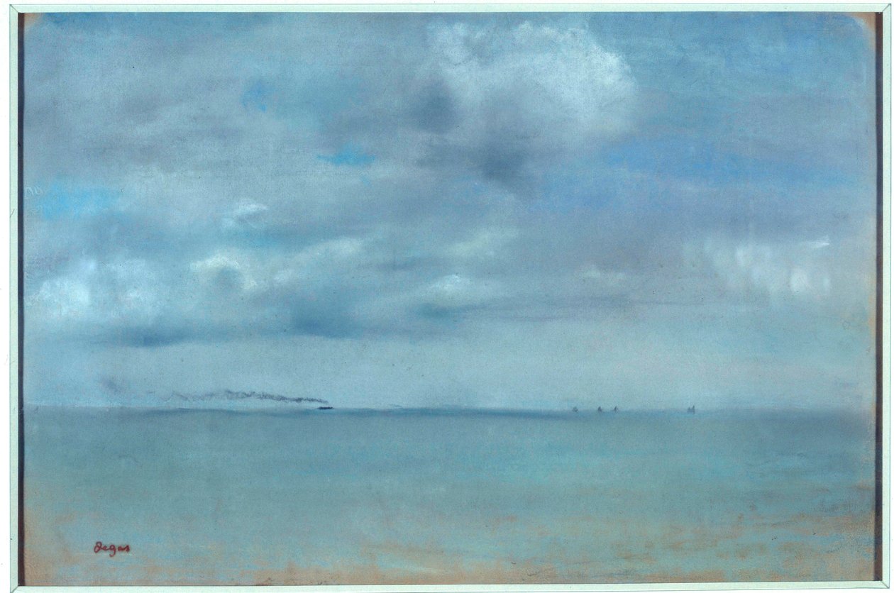 Marine Pastel maleri på gems af Edgar Degas (1834-1917) 1869 Søn. 0,31x0,46 m Paris, musee d
