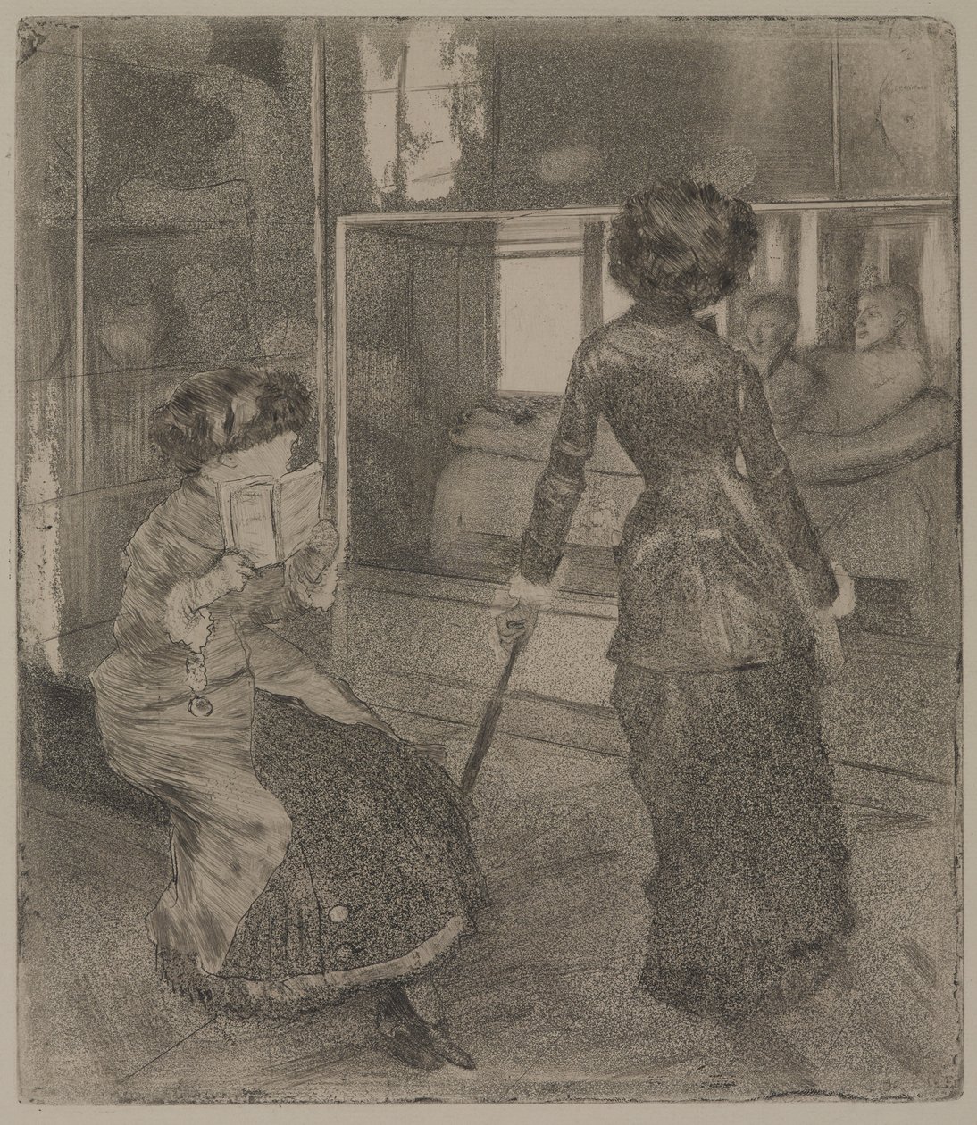 Mary Cassatt ved Louvre: Det Etruskiske Galleri af Edgar Degas
