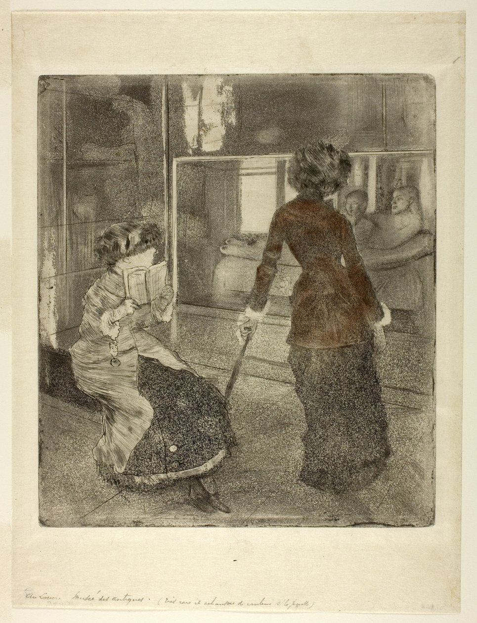 Mary Cassatt ved Louvre: Det Etruskiske Galleri, 1879-80 af Edgar Degas
