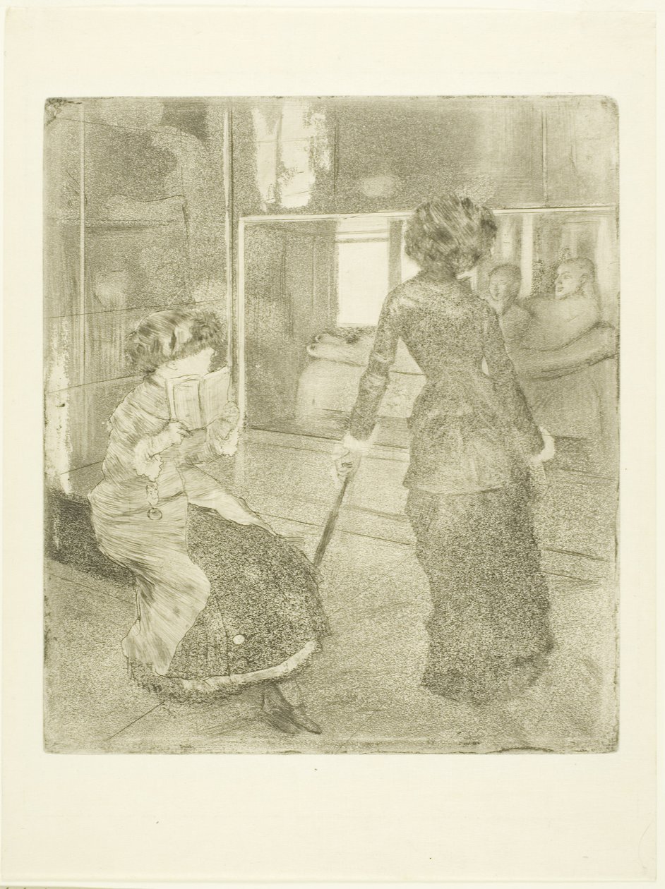 Mary Cassatt ved Louvre: Det Etruskiske Galleri, 1879?-80 af Edgar Degas