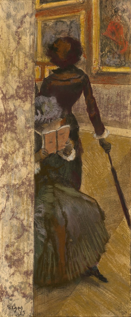 Mary Cassatt ved Louvre: The Paintings Gallery, 1885 af Edgar Degas