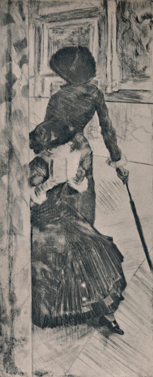 Mary Cassatt i Louvre, ca. 1880, 1946 af Edgar Degas