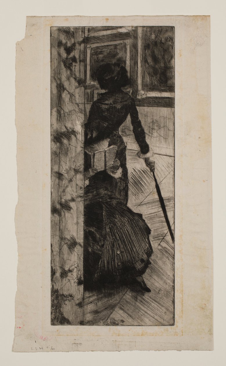 Mary Cassatt i Paintings Gallery på Louvre af Edgar Degas