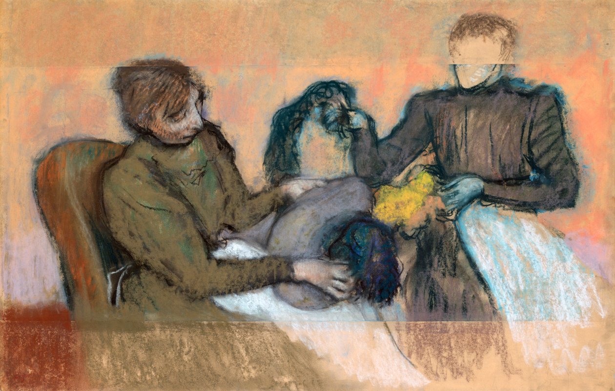 Milliner møblerer en hat, 1898 af Edgar Degas