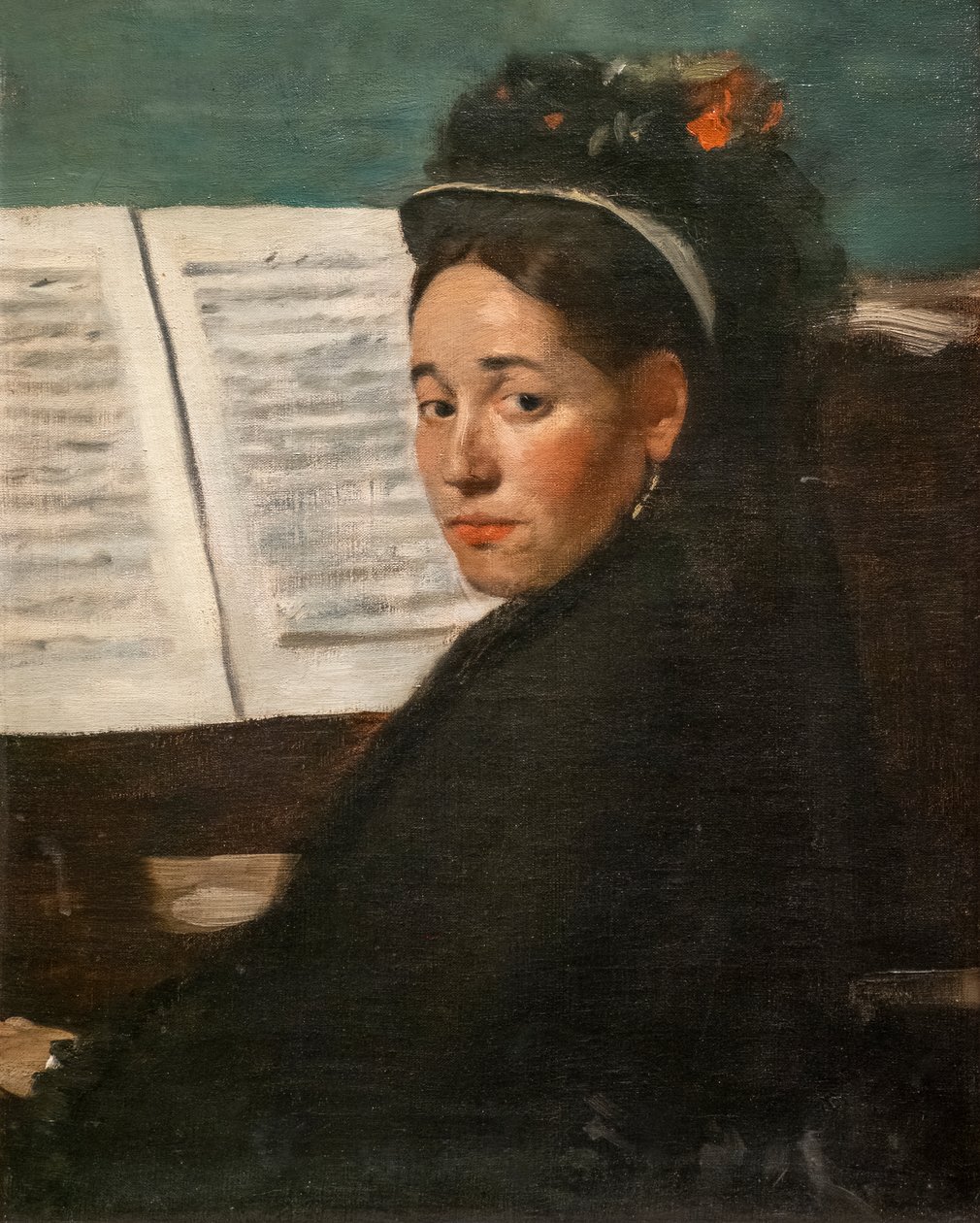 Frøken Dihau ved klaveret. Omkring 1870. Olie på lærred. af Edgar Degas