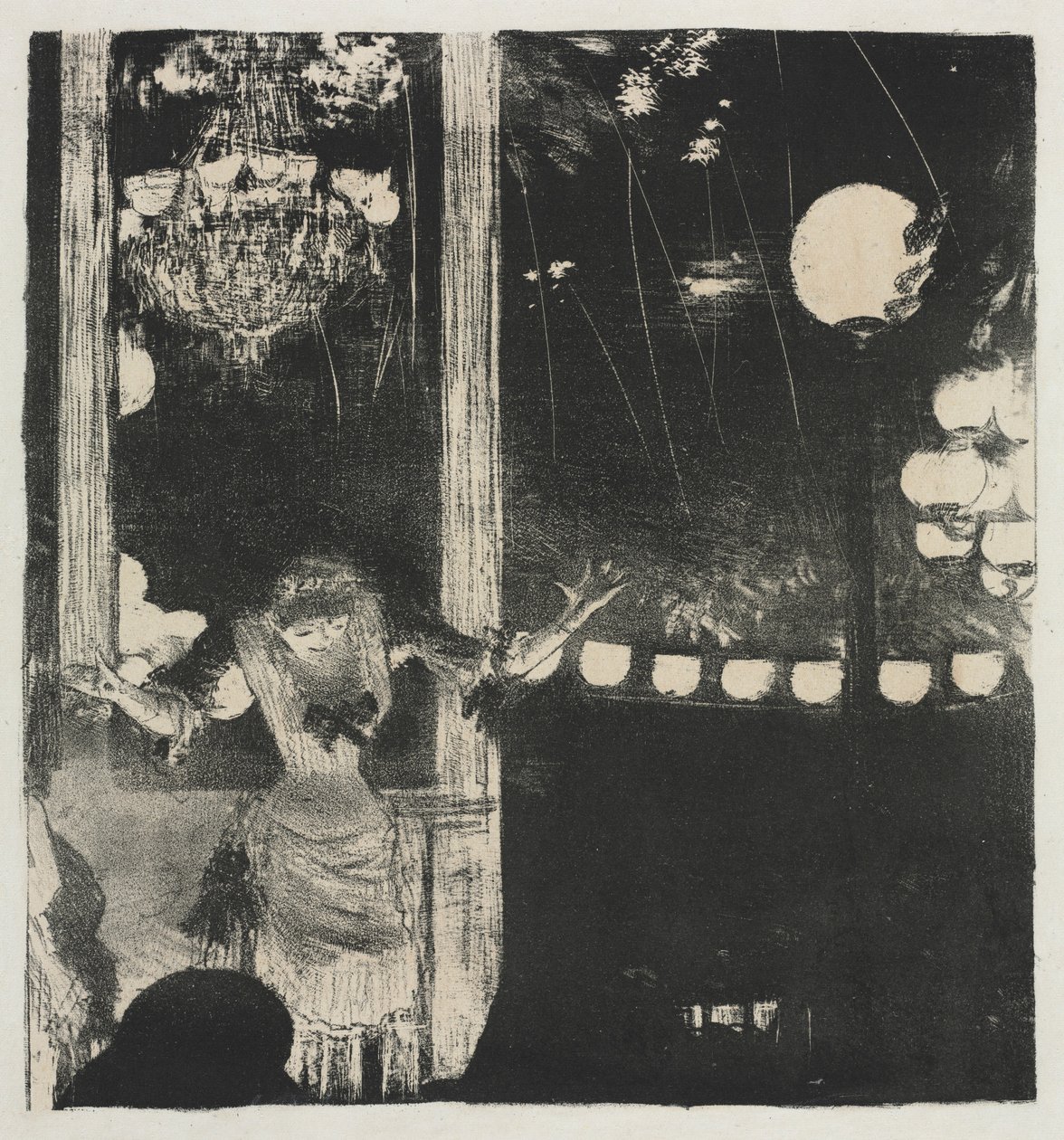 Frøken Bécat på Café des Ambassadeurs, 1877-1878. af Edgar Degas
