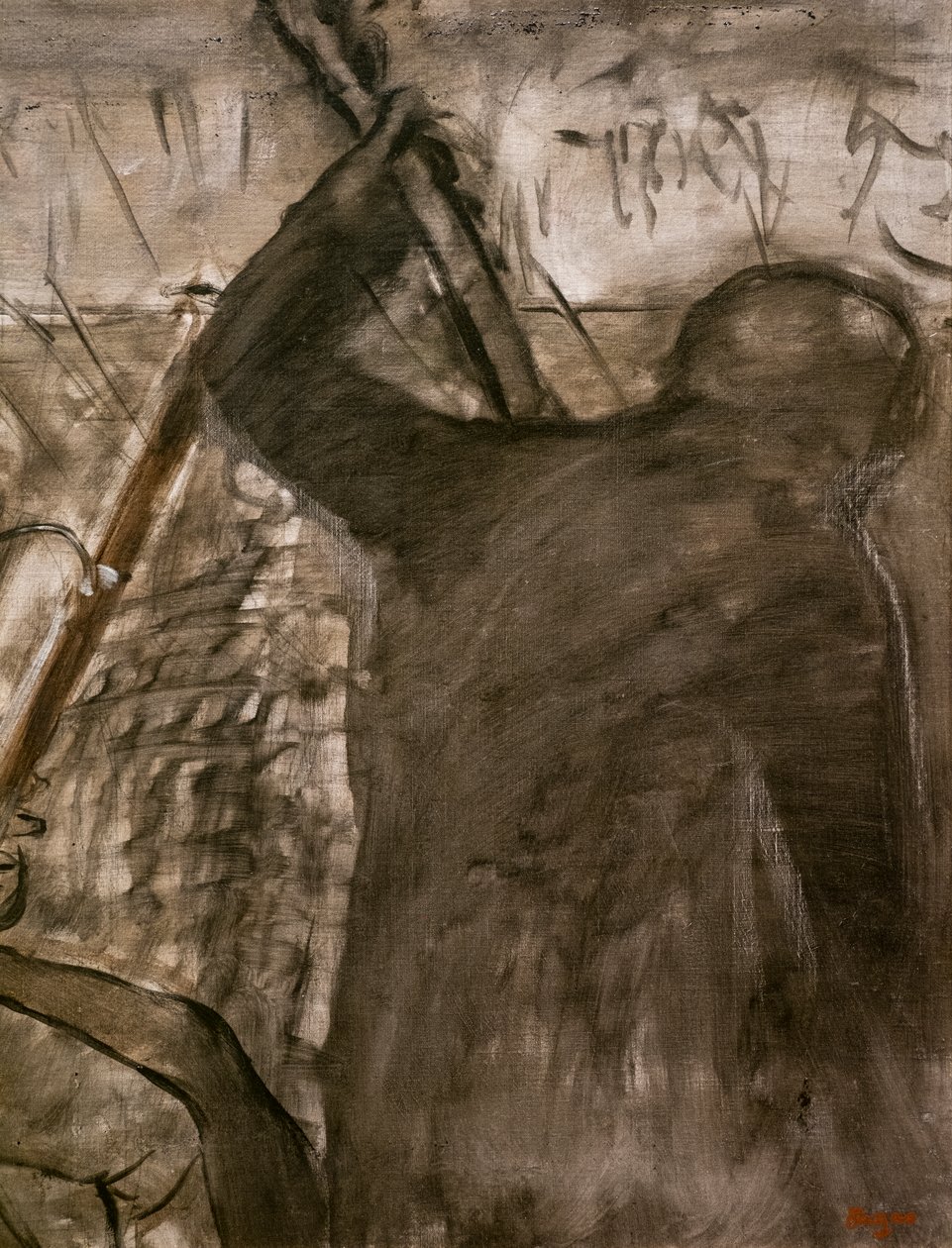 Musikere i orkestret (detaljer). Omkring 1870. Olie på lærred. af Edgar Degas