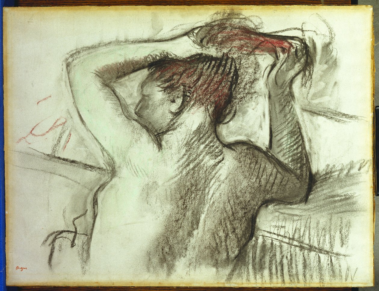 Nøgen reder sit hår af Edgar Degas