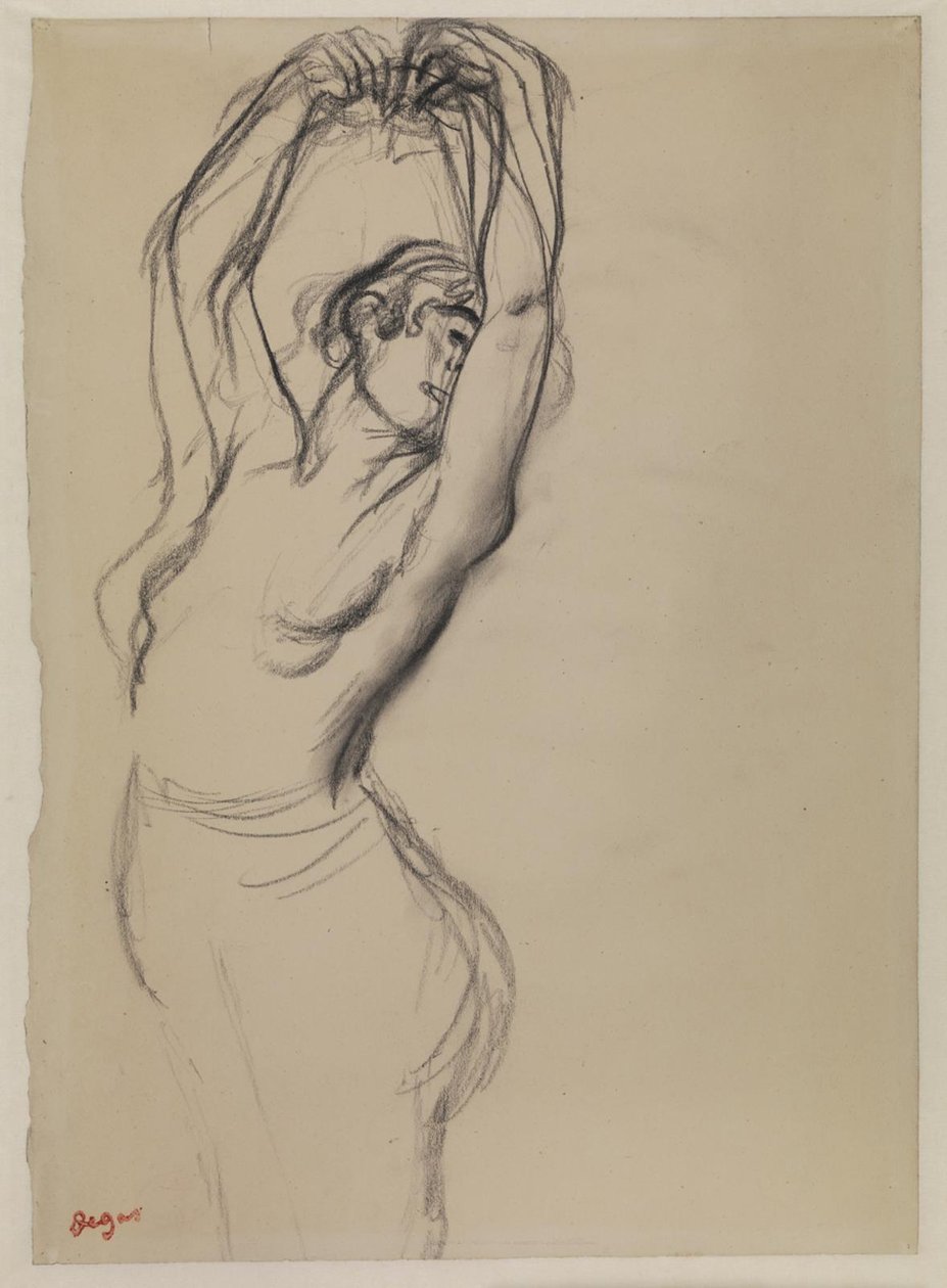 Nøgendanser med løftede arme af Edgar Degas