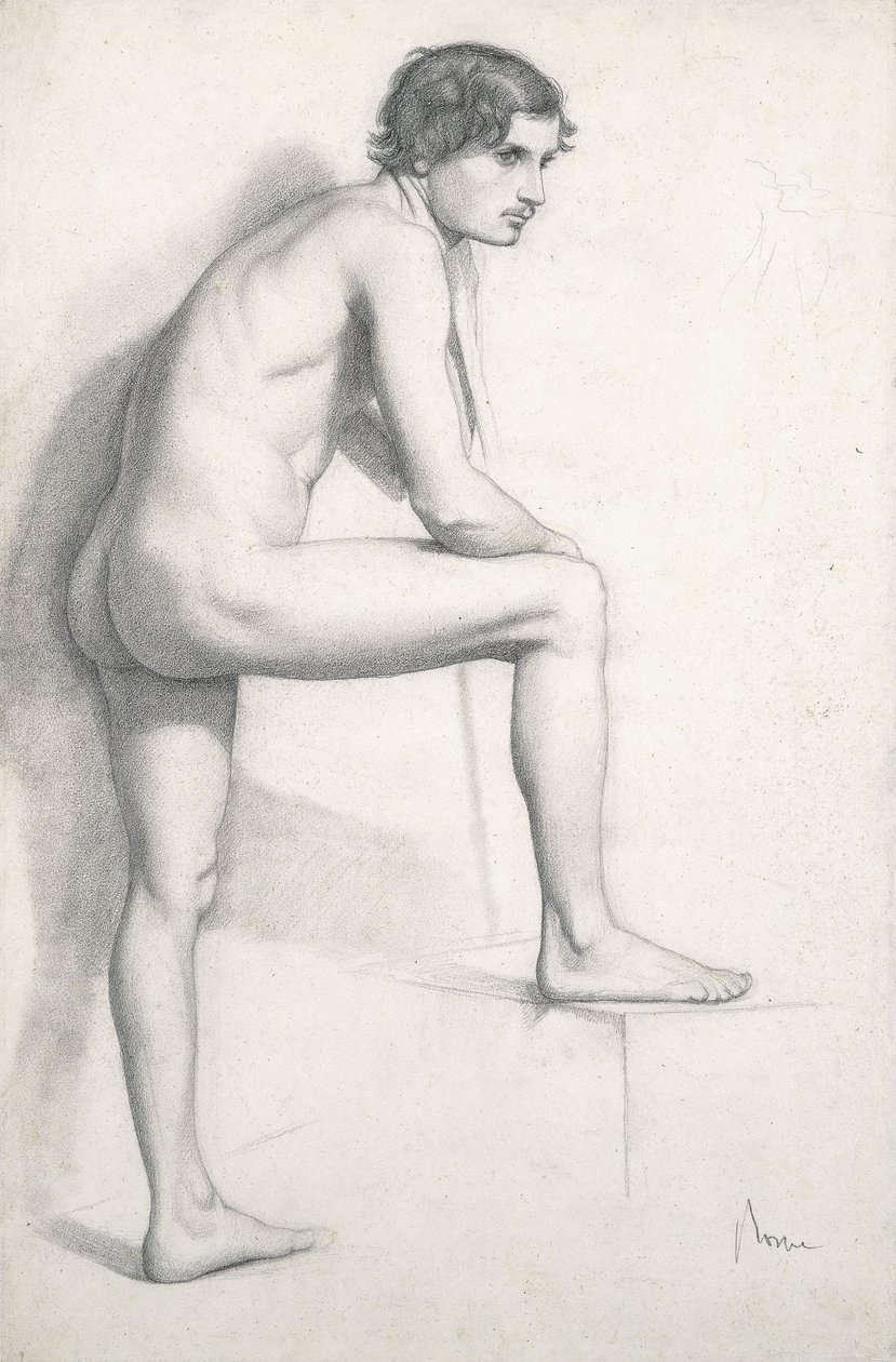 Nøgenstudie, ca. 1858 af Edgar Degas