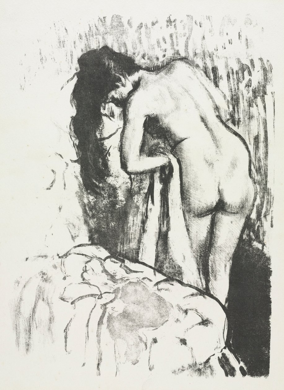 Nøgen kvinde stående, tørrer sig selv, 1891-1892. af Edgar Degas