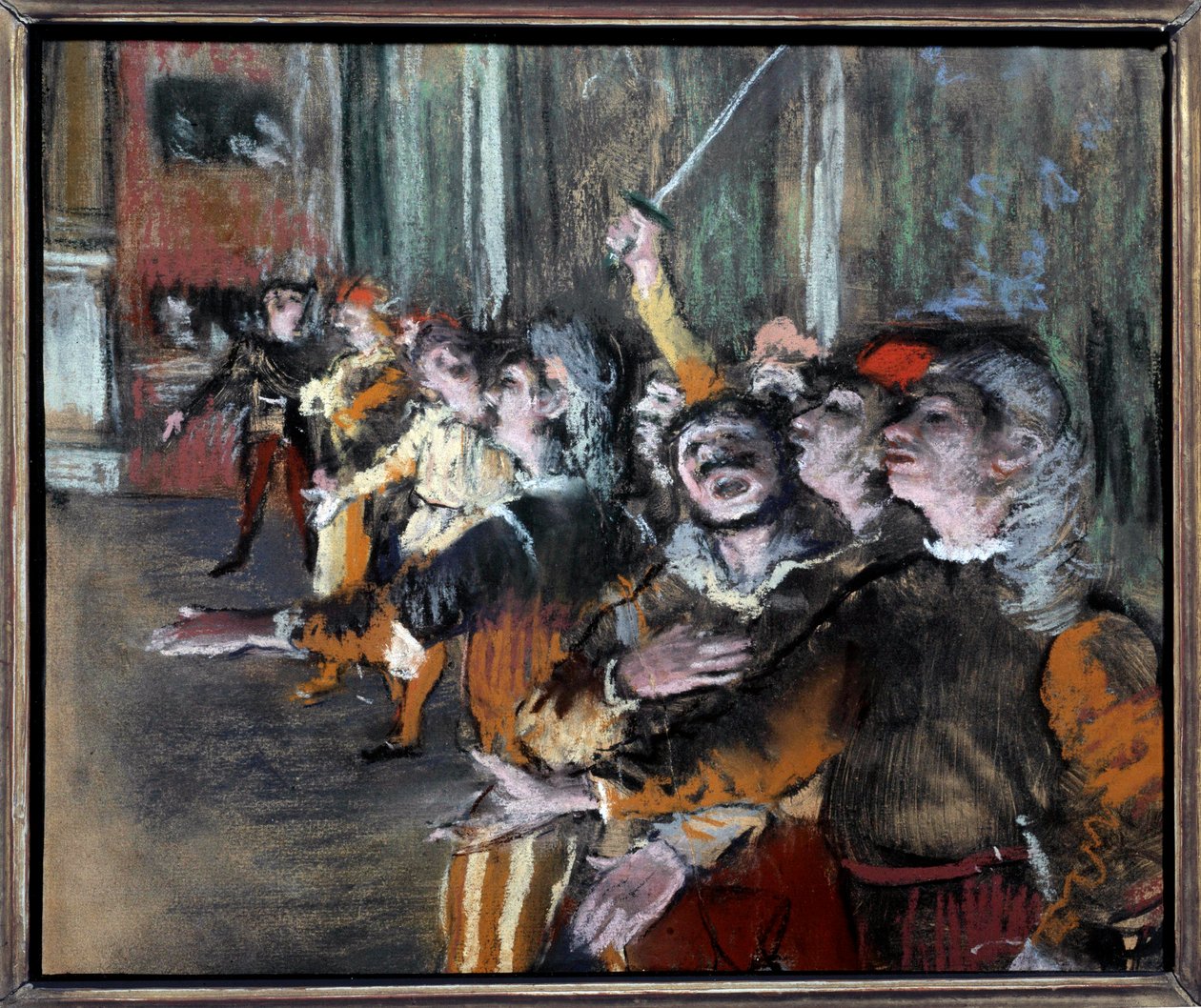 Pastel statister eller korister på monotypi af Edgar Degas (1834-1917) 1877 Søn. 0,27x0,32 m Paris, musee d