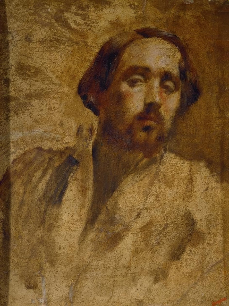 Portræt af kunstneren i en værkstedsbluse af Edgar Degas