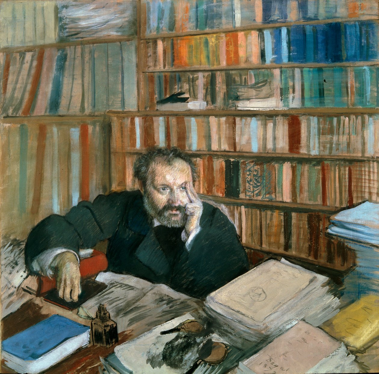 Portræt af Edmond Duranty (1833-1880) forfatter og kunstkritiker. Maleri af Edgar Degas (1834-1917) af Edgar Degas