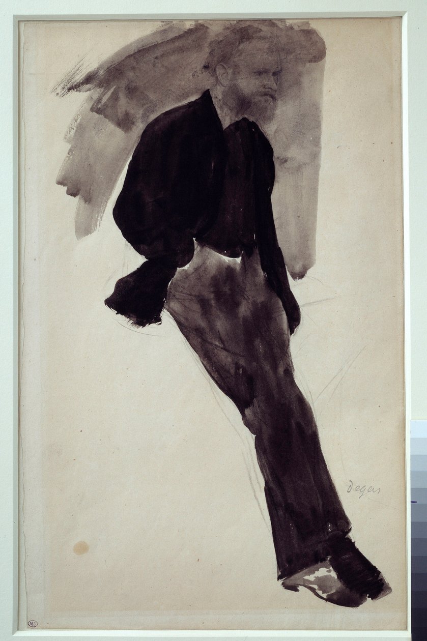 Portræt af Edouard Manet Tegning i Kina blækvask af Edgar Degas (1834-1917) Omkring 1860 Søn. 0,35 x 0,20 m Paris. Orsay Museum af Edgar Degas
