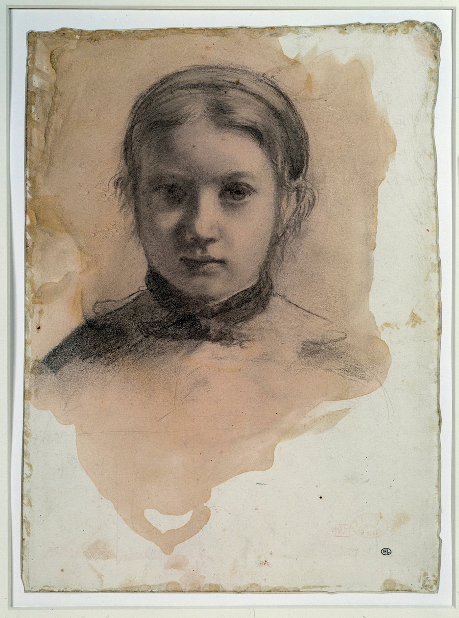 Portrait of Giovanna Bellelli Study for "" the Bellelli family "Drawing by Edgar Degasdani af Edgar Degas