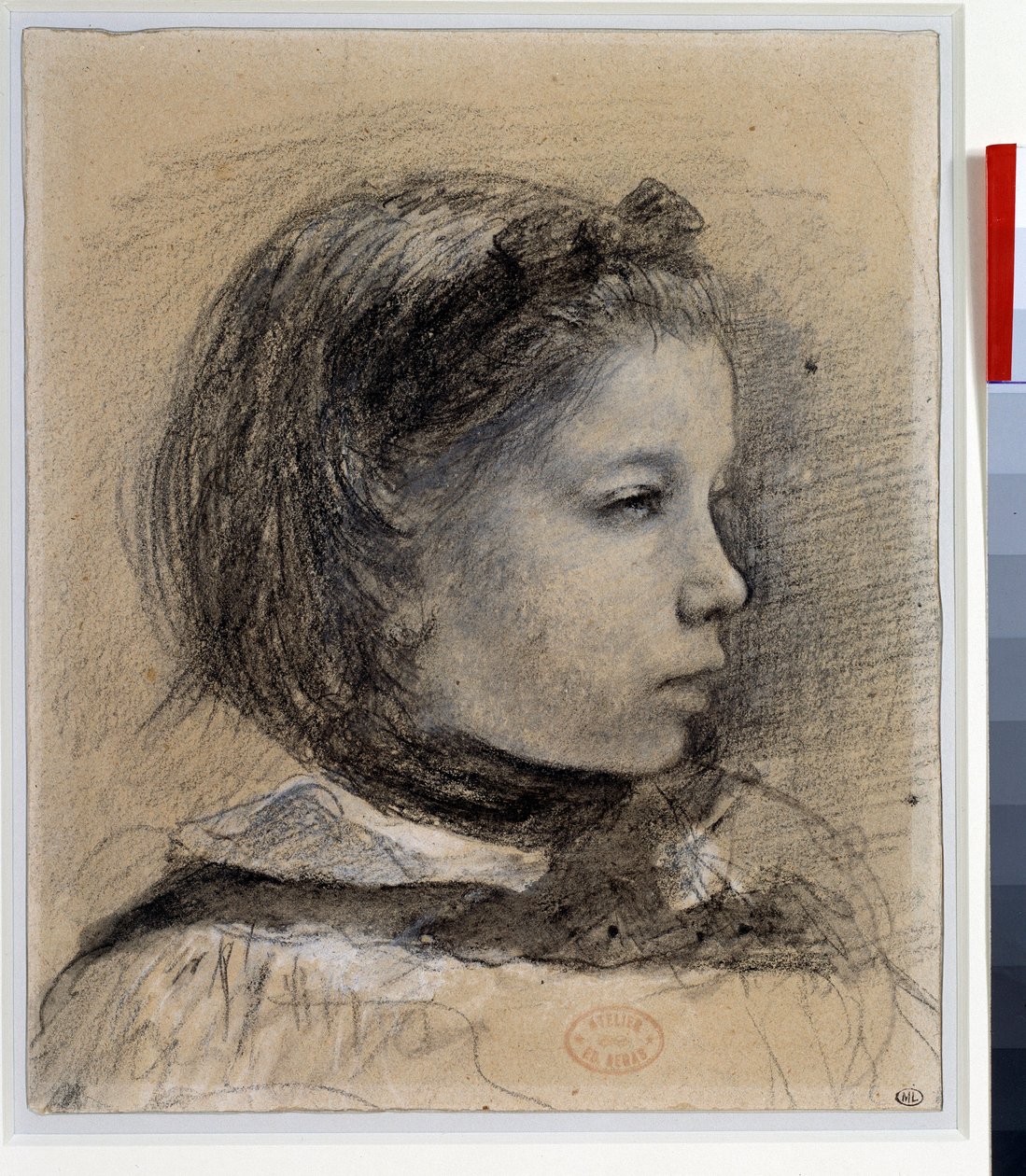 Portræt af Giulia Bellelli Studie for "" familien Bellelli"" Tegning af Edgar Degas (1834-1917) Omkring 1858-1859 Dim.0,23 x 0,19 m Paris. Louvre-museet af Edgar Degas