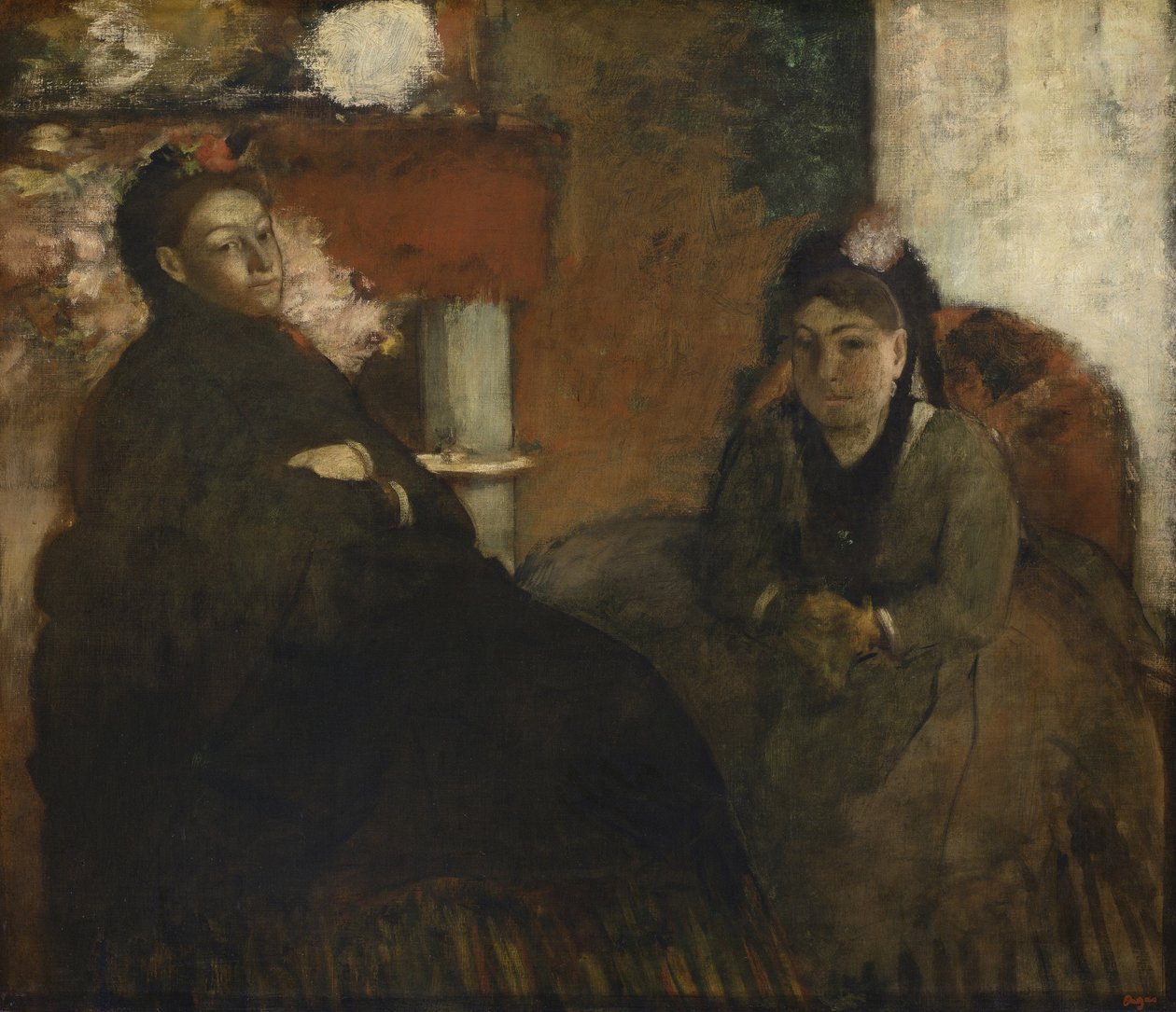 Portræt af Mme. Lisle og Mme. Loubens, 1866-70 af Edgar Degas