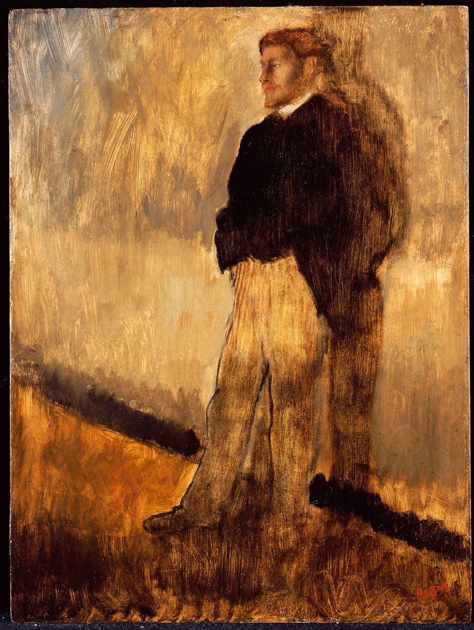 Portræt af en mand, der står med hænderne i lommerne af Edgar Degas