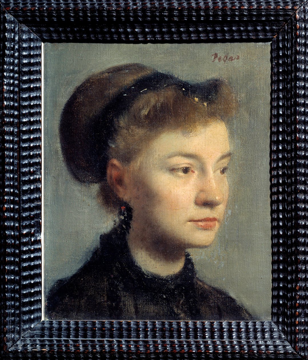 Portræt af en ung kvinde, maleri af Edgar Degas (1834-1917). 1867. Dim. 0,27x0,22 m. Paris, Musee d
