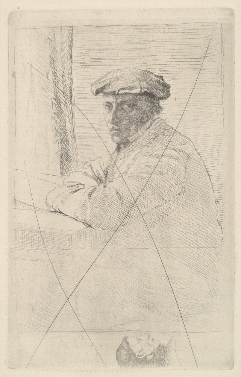 Portræt af gravøren Joseph Tourny, 1857 (annulleret radering) af Edgar Degas