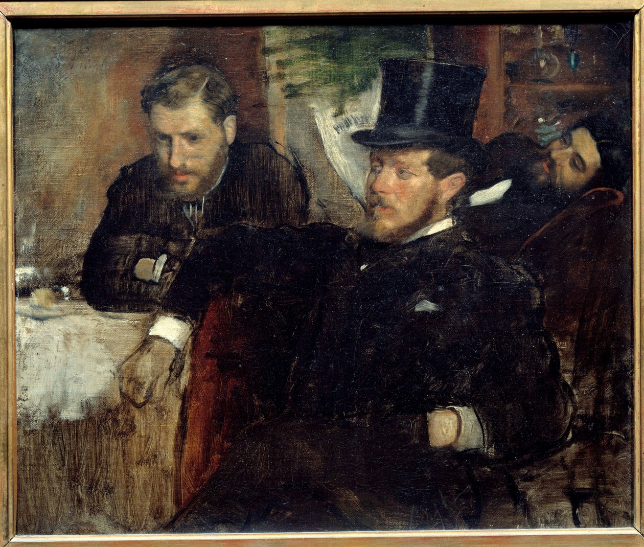 Portrætter af ingeniørerne Jeantaud (1840-1906), Livert og Laine (1841-1888), venner af kunstneren Maleri af Edgar Degas (1834-1917) 1871 Søn. 0,38x0,47 m Paris, musee d