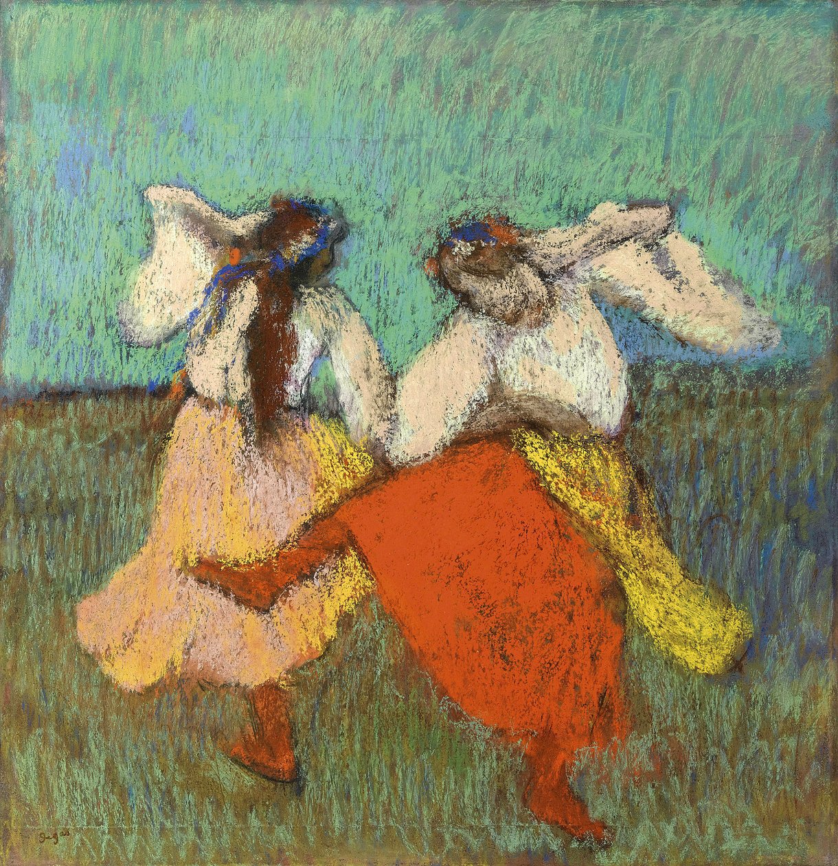 Russian Dancers (Danseuses Russes) af Degas, Edgar (1834-1917). Pastel på papir, størrelse: 63x60,8, ca 1899, privat samling af Edgar Degas
