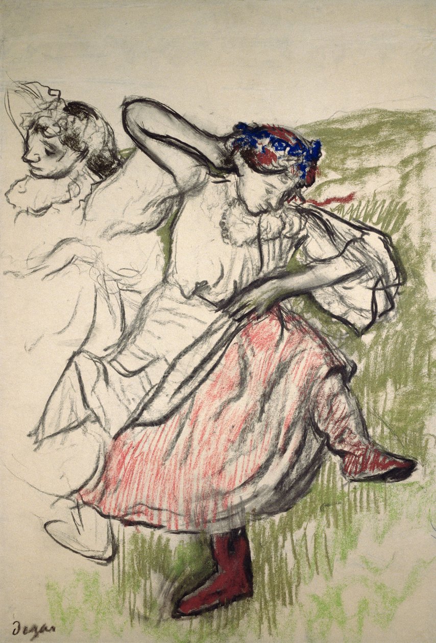 Russiske dansere, ca. 1899 (kul og pastel på kalkerpapir) af Edgar Degas